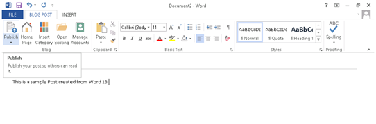 Publishing Posts from Word
